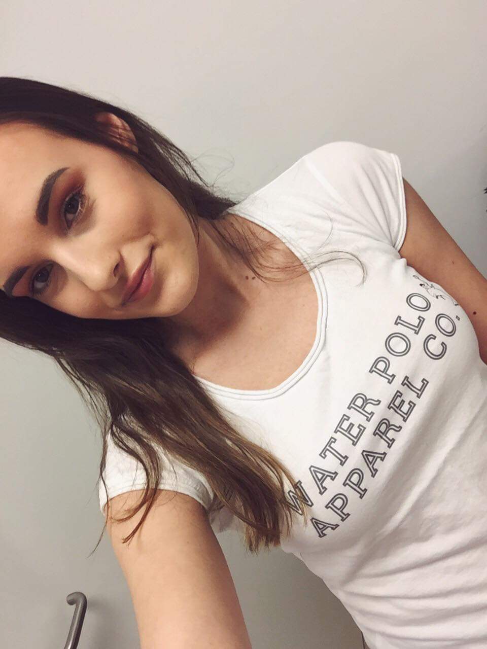 Model deborah manfreda wearing our first t shirt